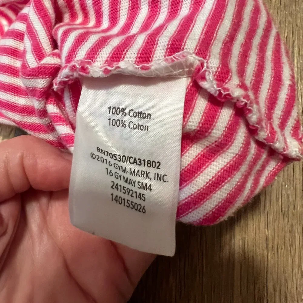 Gymboree 100% Cotton Tank Top Pink & White Stripe Girls M Like New!